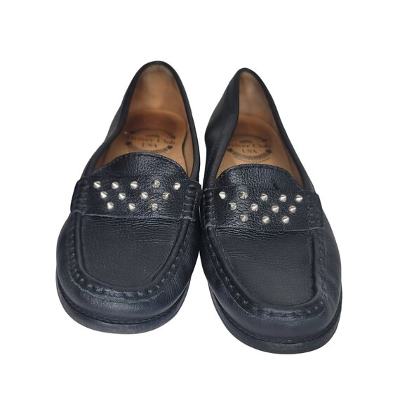 Driver Club USA Leather Studded flat Loafers Size 7 - Picture 7 of 8